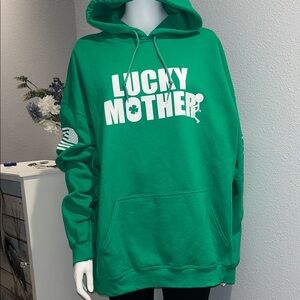 Green Graphic Hoodie Grunt style 2XL with kangaroo pocket unisex